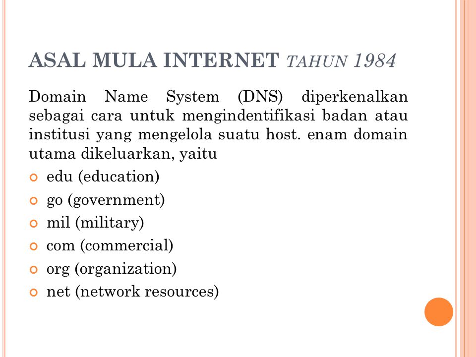 ASAL MULA INTERNET tahun 1984