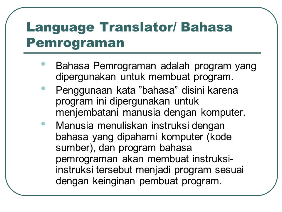 Language Translator/ Bahasa Pemrograman