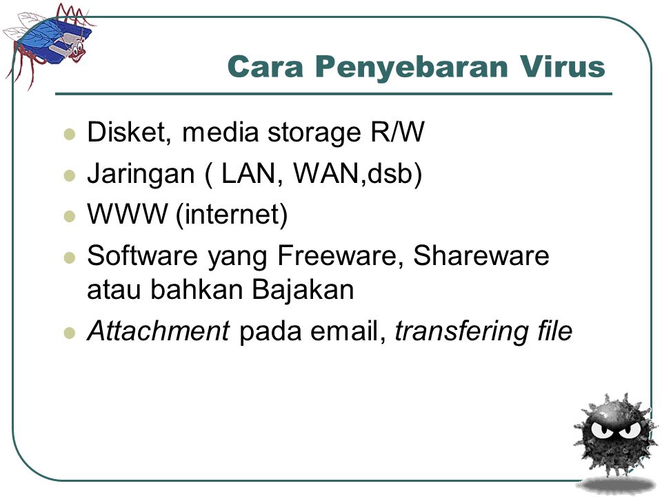 Cara Penyebaran Virus Disket, media storage R/W
