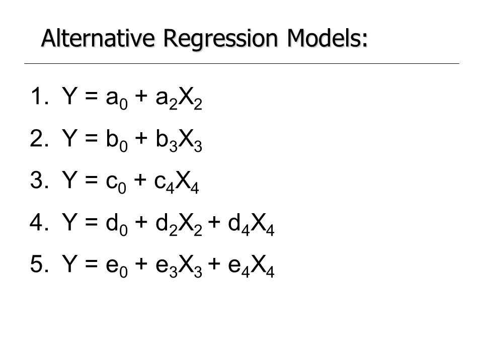 Alternative Regression Models: