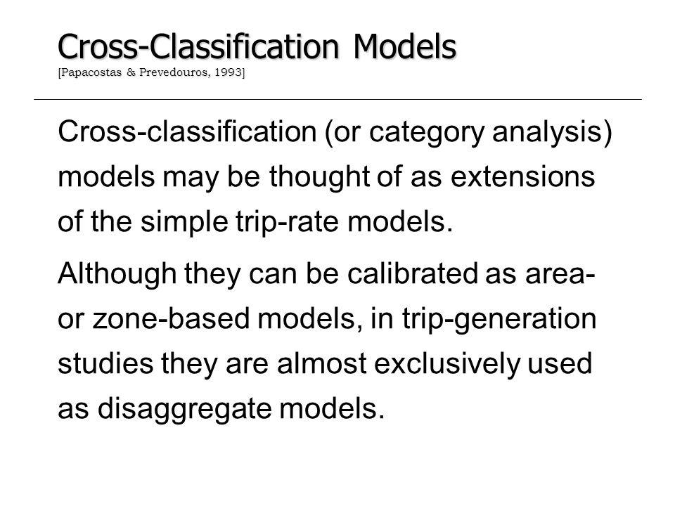 Cross-Classification Models