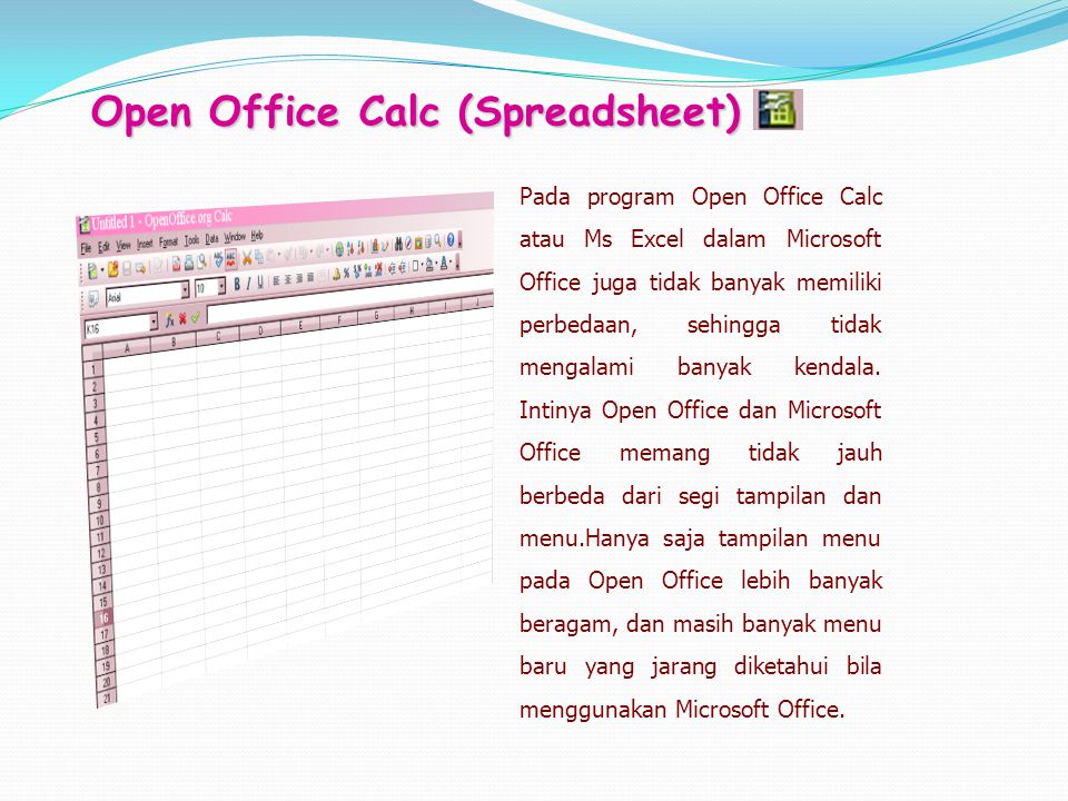 Open Office Calc (Spreadsheet)