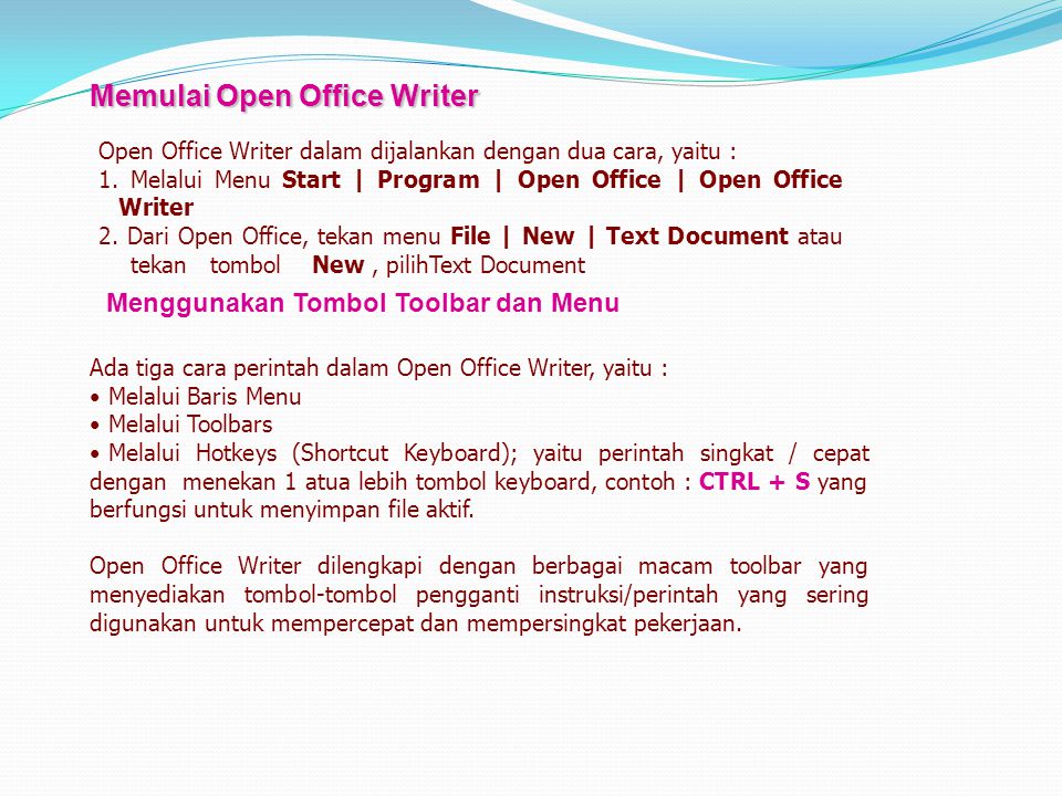 Memulai Open Office Writer