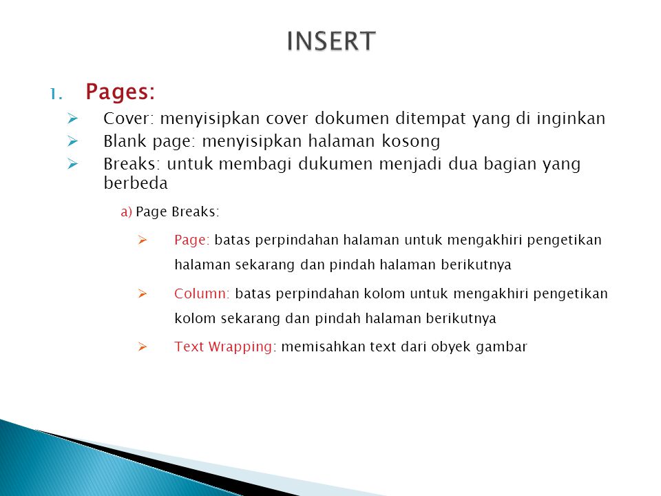 Insert pages