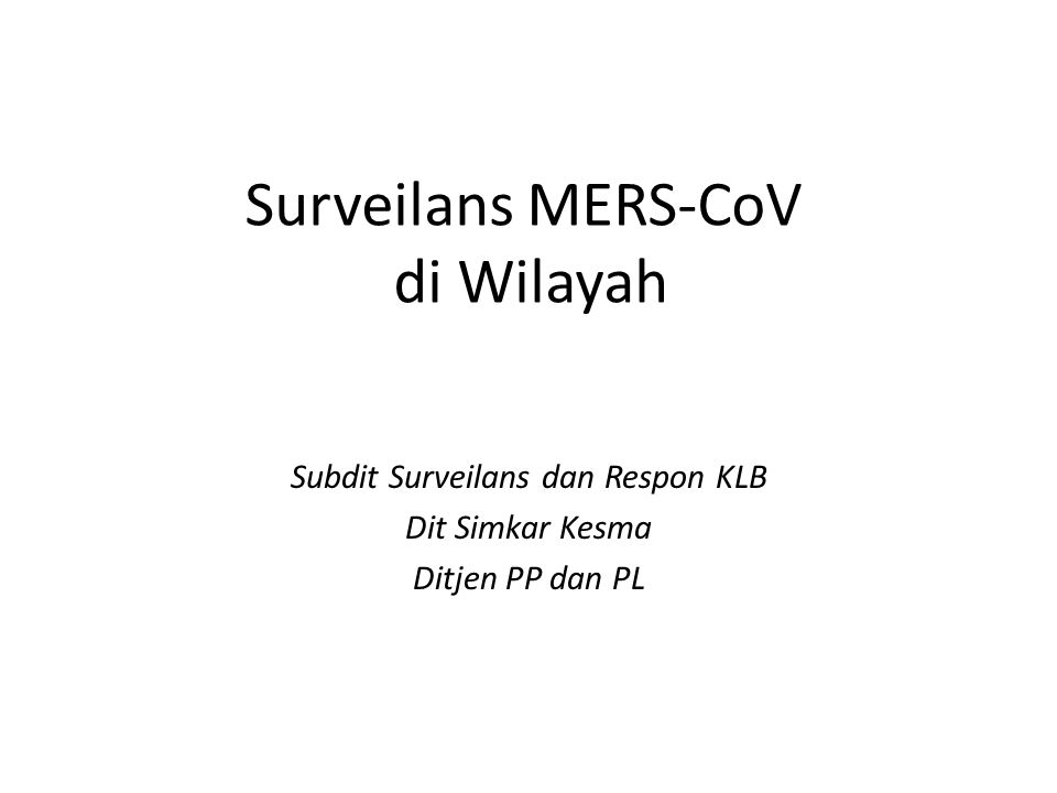 Surveilans MERS-CoV di Wilayah