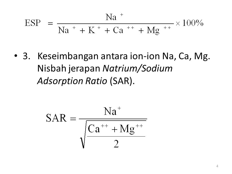 3. Keseimbangan antara ion-ion Na, Ca, Mg