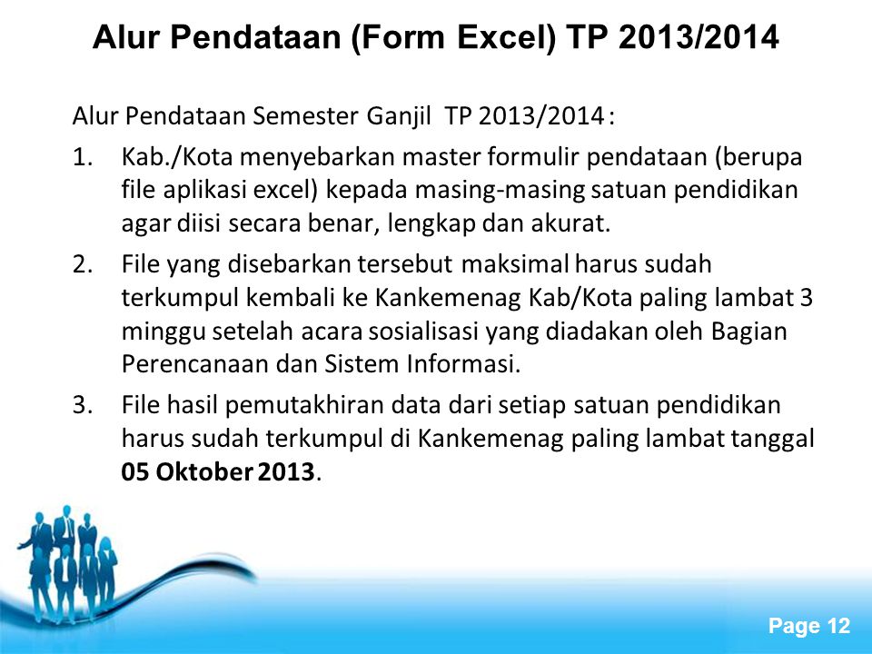 Alur Pendataan (Form Excel) TP 2013/2014