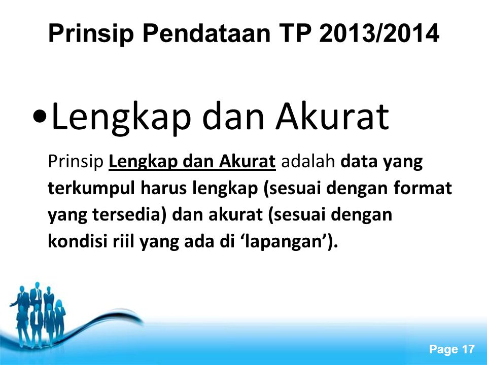 Lengkap dan Akurat Prinsip Pendataan TP 2013/2014