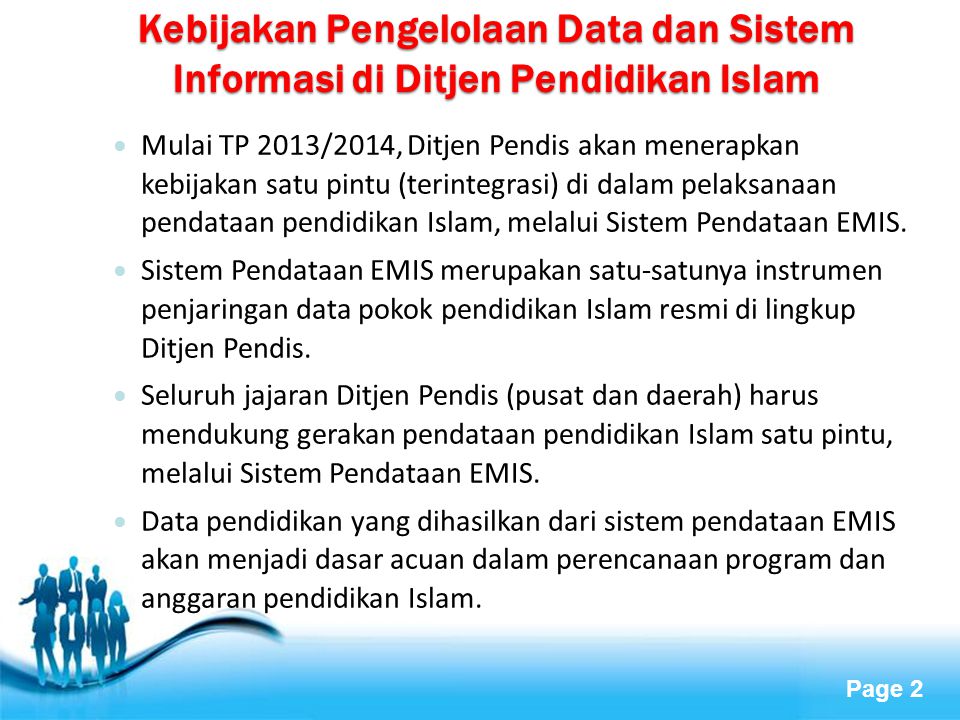 Kebijakan Pengelolaan Data dan Sistem Informasi di Ditjen Pendidikan Islam