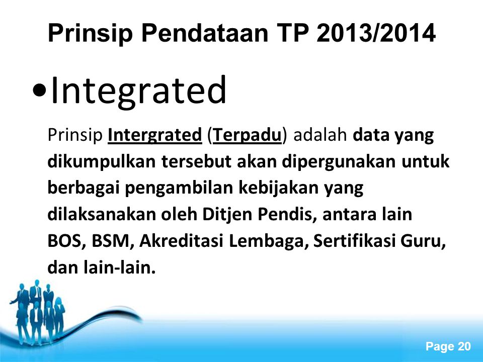 Integrated Prinsip Pendataan TP 2013/2014