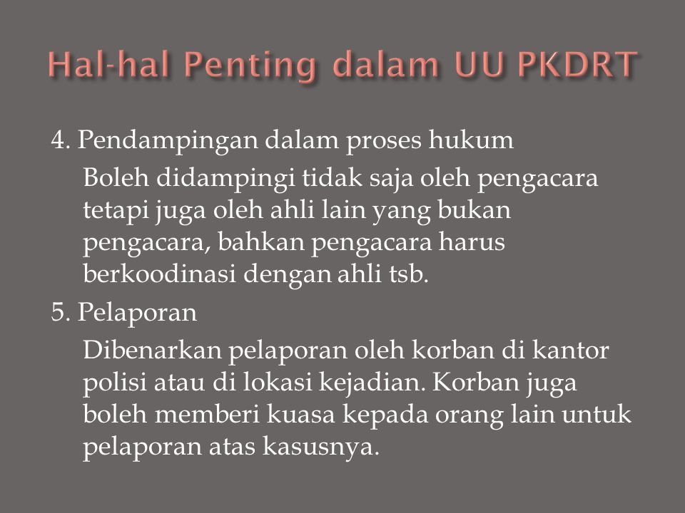 Hal-hal Penting dalam UU PKDRT