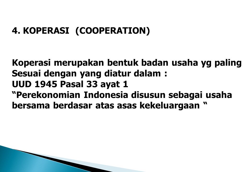 4. KOPERASI (COOPERATION)