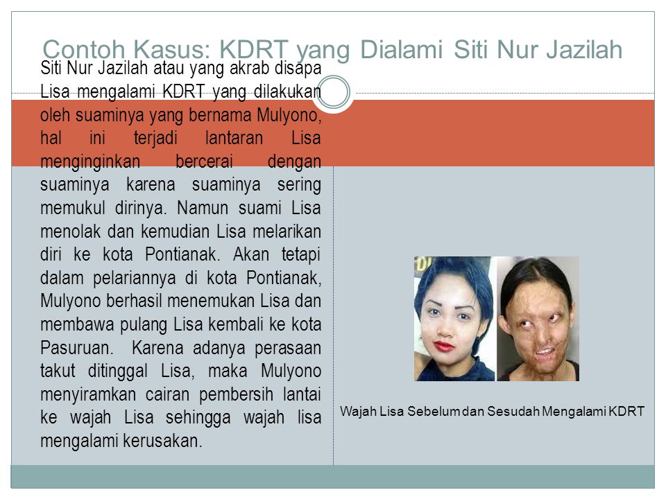Contoh Kasus: KDRT yang Dialami Siti Nur Jazilah