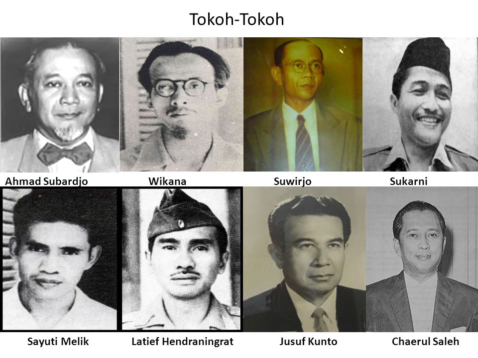Tokoh-Tokoh Ahmad Subardjo Wikana Suwirjo Sukarni