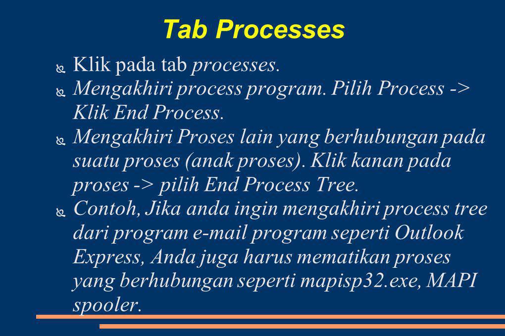 Tab Processes Klik pada tab processes.