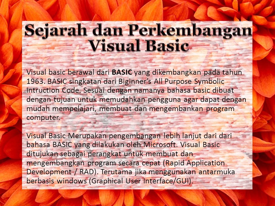 Sejarah dan Perkembangan Visual Basic