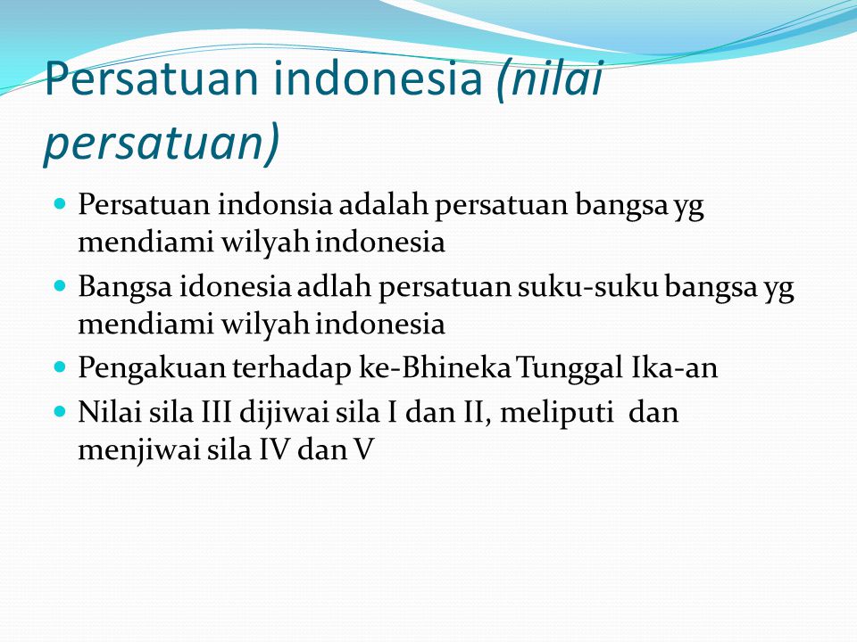 Persatuan indonesia (nilai persatuan)