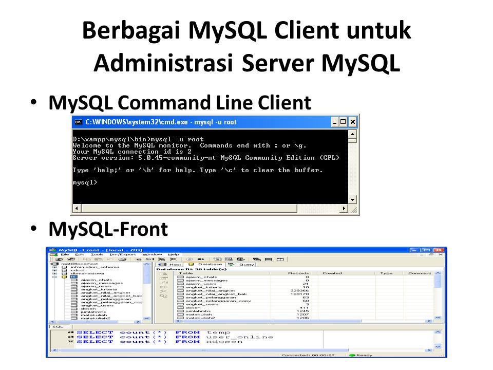 Berbagai MySQL Client untuk Administrasi Server MySQL