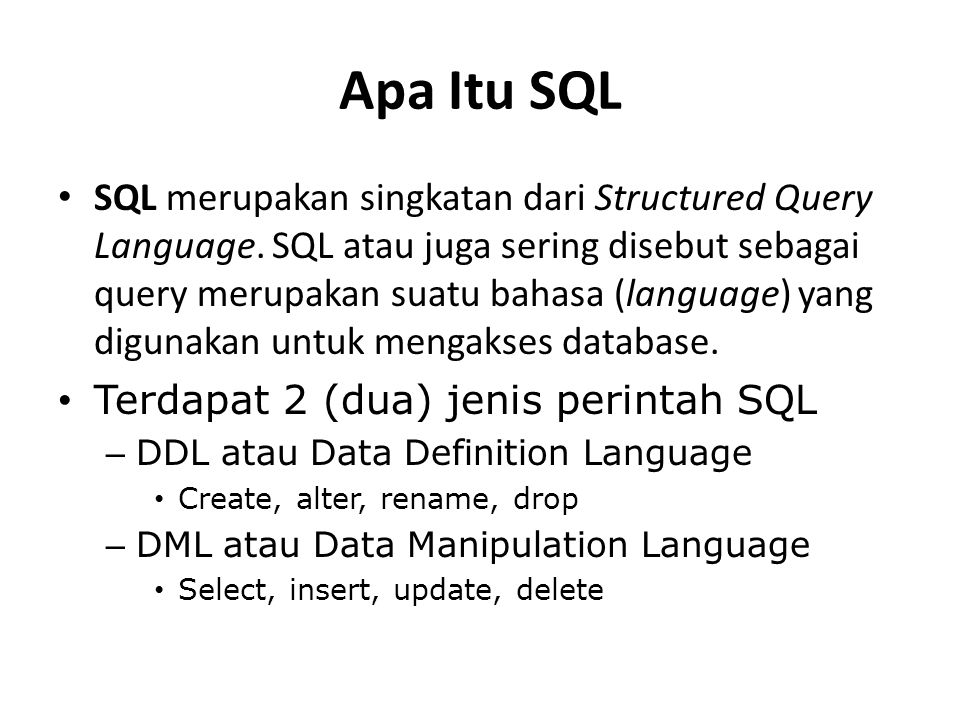 Apa Itu SQL