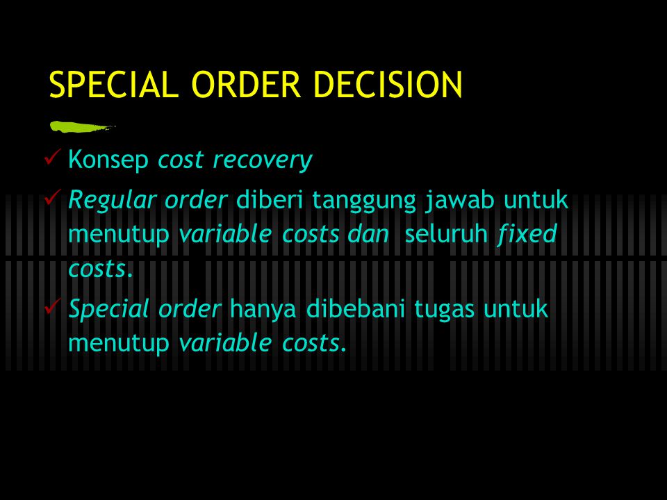 SPECIAL ORDER DECISION