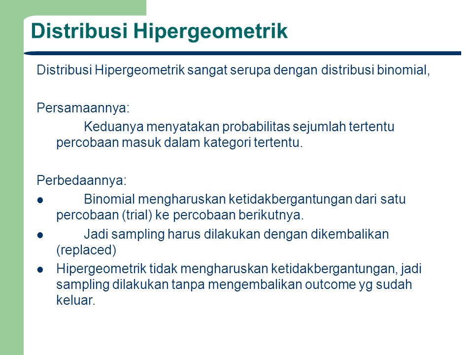 Distribusi Hipergeometrik