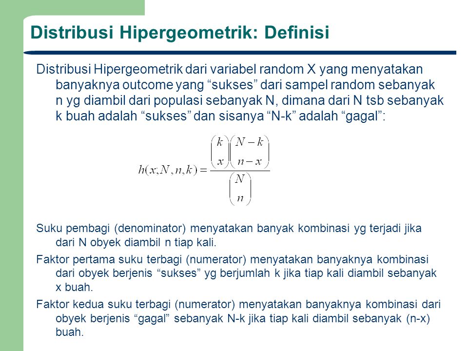 Distribusi Hipergeometrik: Definisi
