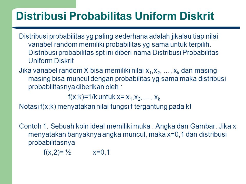 Distribusi Probabilitas Uniform Diskrit