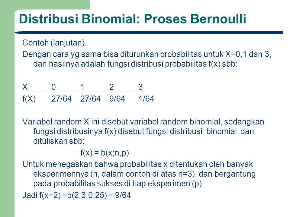 Distribusi Binomial: Proses Bernoulli