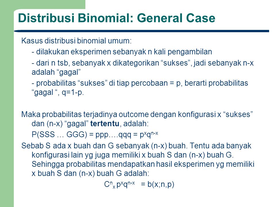 Distribusi Binomial: General Case