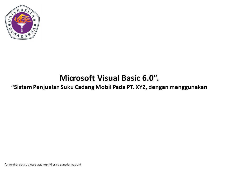 Microsoft Visual Basic 6. 0