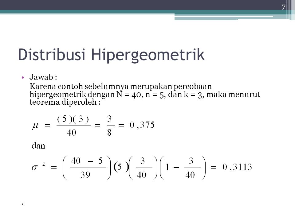 Distribusi Hipergeometrik