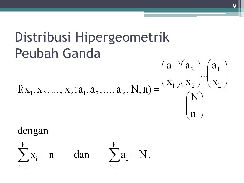 Distribusi Hipergeometrik Peubah Ganda