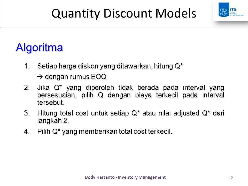 Quantity Discount Models