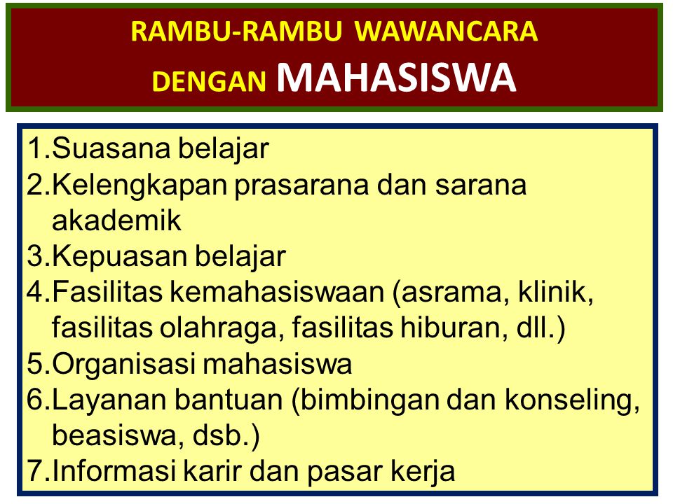 RAMBU-RAMBU WAWANCARA DENGAN MAHASISWA