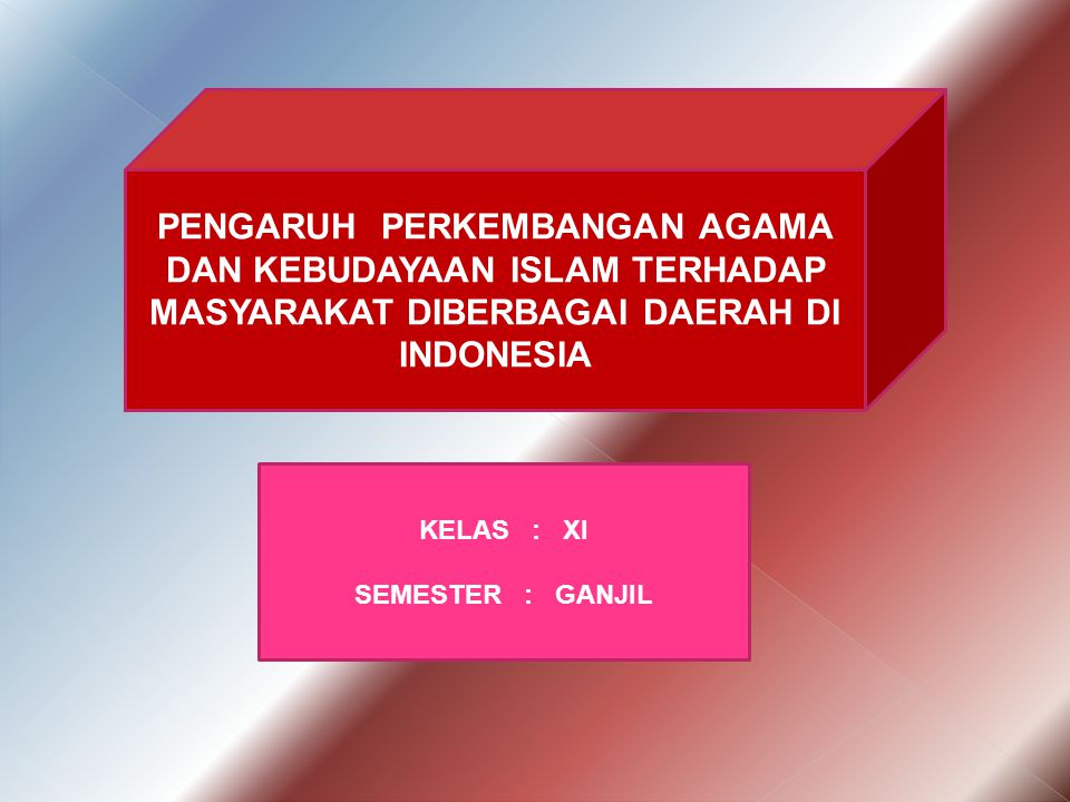 PENGARUH PERKEMBANGAN AGAMA DAN KEBUDAYAAN ISLAM TERHADAP MASYARAKAT DIBERBAGAI DAERAH DI INDONESIA