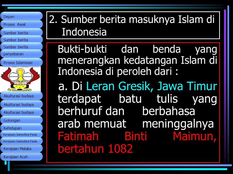 2. Sumber berita masuknya Islam di Indonesia