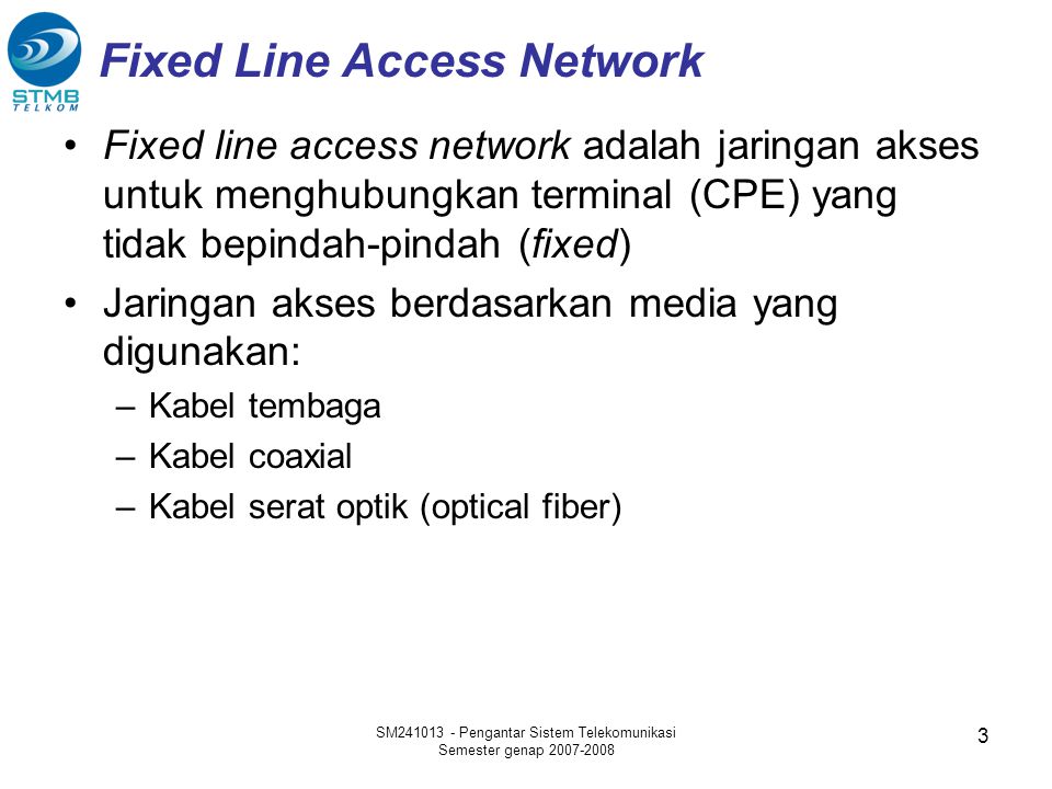 Fixed Line Access Network