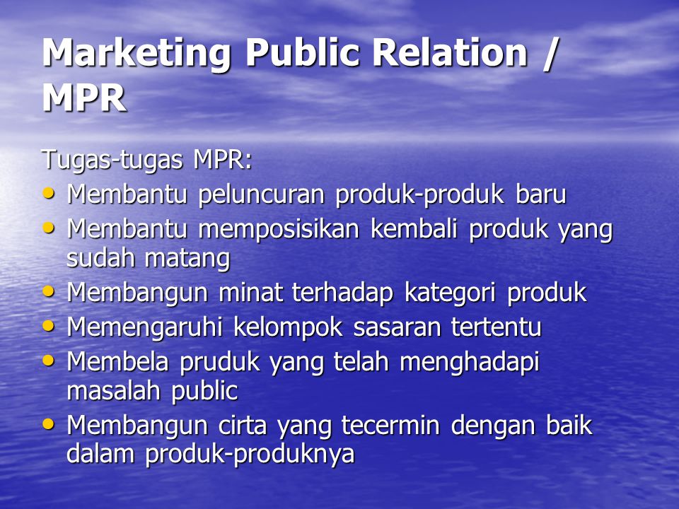 Marketing Public Relation / MPR