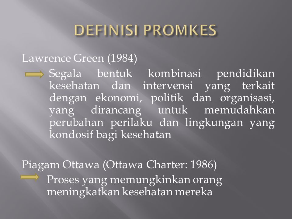 DEFINISI PROMKES Lawrence Green (1984)