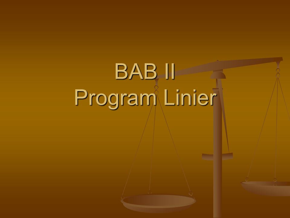 BAB II Program Linier