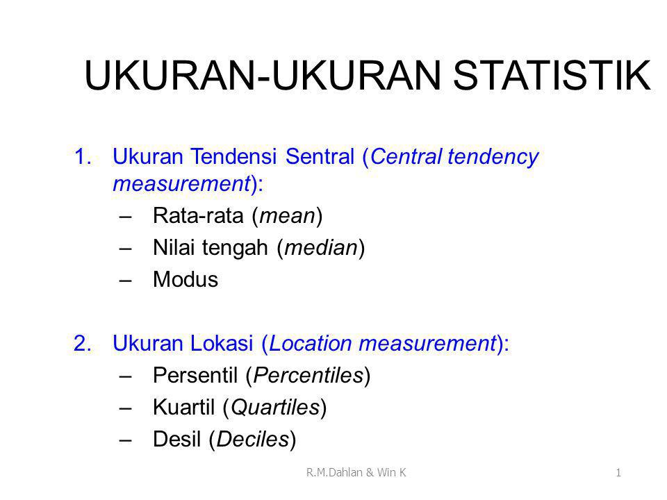 UKURAN-UKURAN STATISTIK