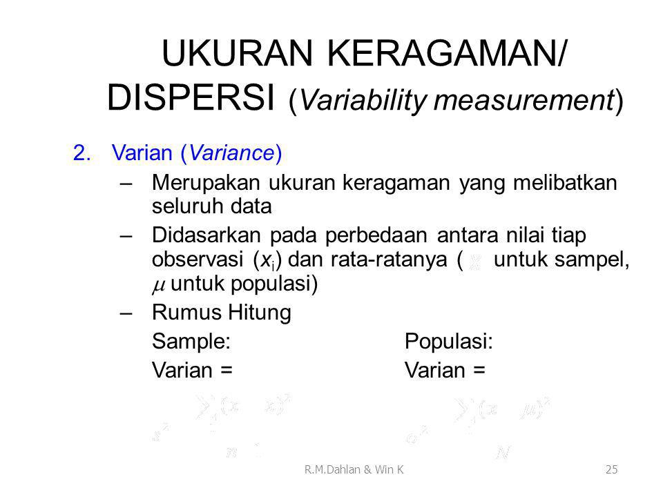 UKURAN KERAGAMAN/ DISPERSI (Variability measurement)