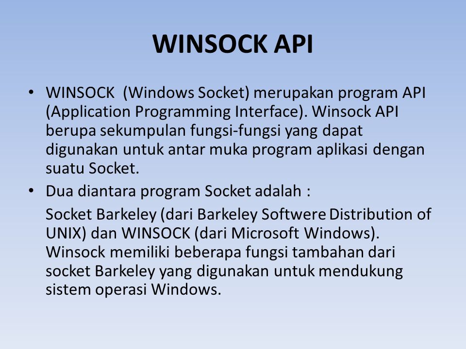 WINSOCK API