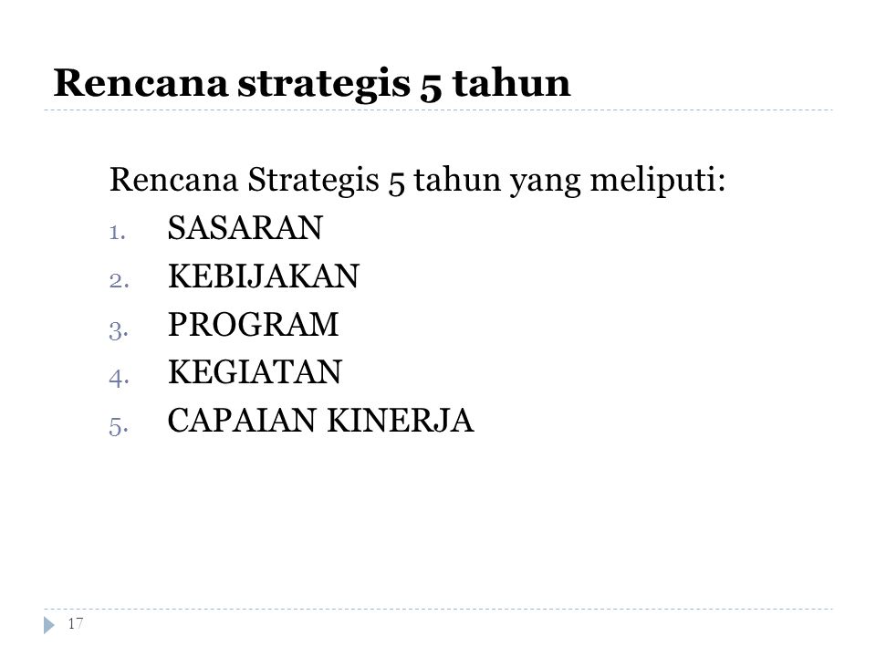 Rencana strategis 5 tahun