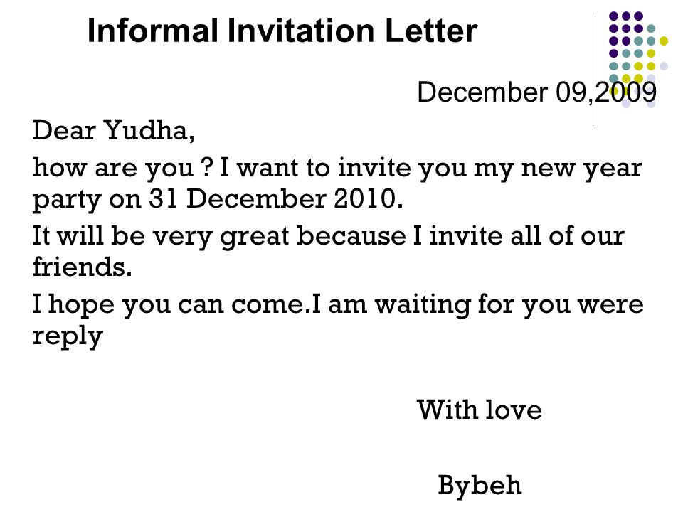 Informal Invitation Letter