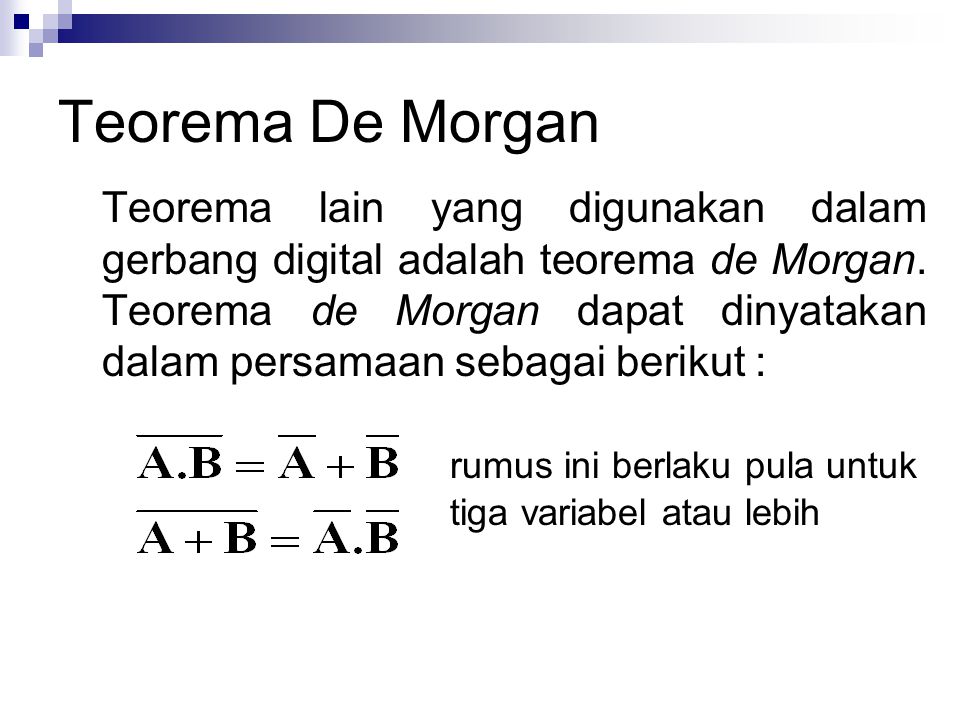 Teorema De Morgan