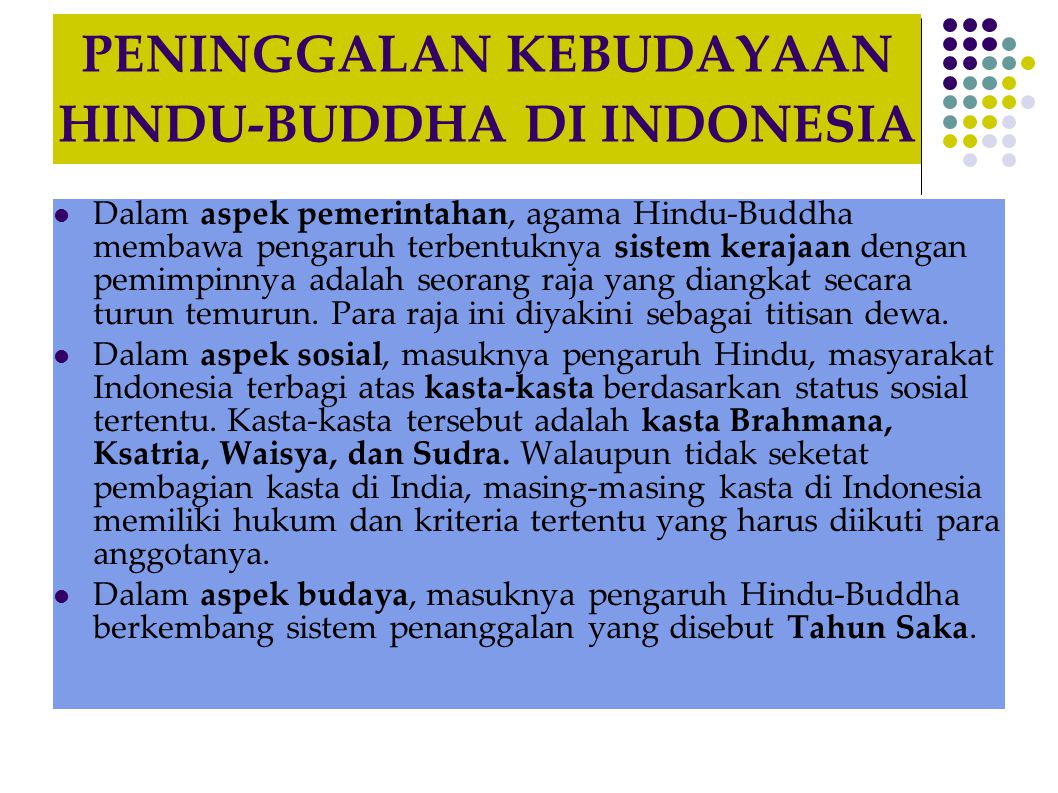 PENINGGALAN KEBUDAYAAN HINDU-BUDDHA DI INDONESIA