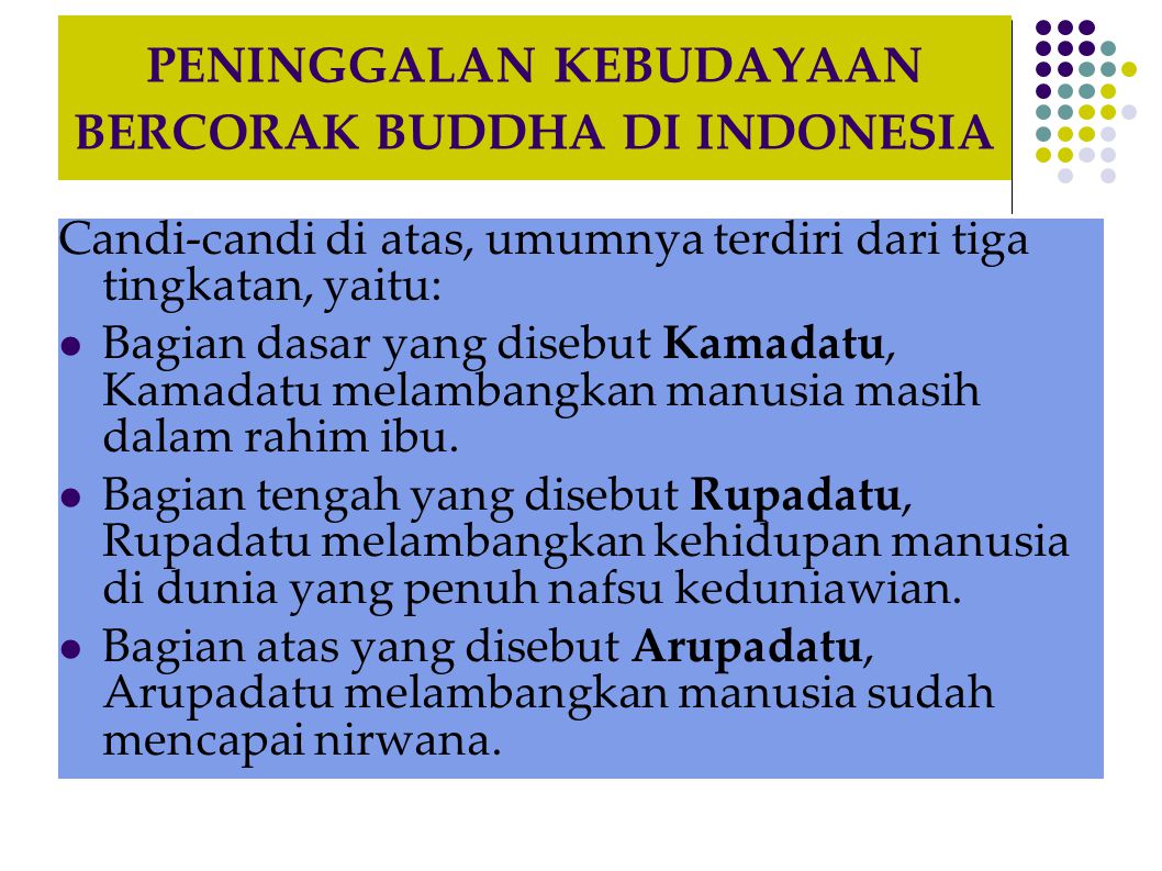 PENINGGALAN KEBUDAYAAN BERCORAK BUDDHA DI INDONESIA