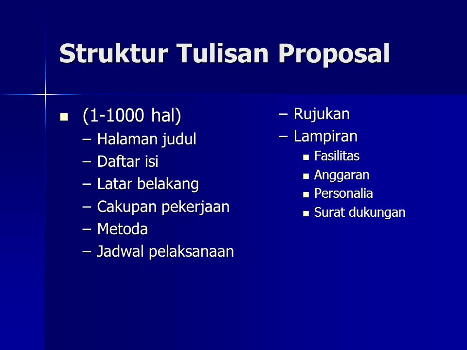 Struktur Tulisan Proposal