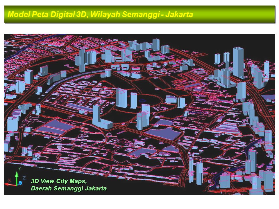 Model Peta Digital 3D, Wilayah Semanggi - Jakarta